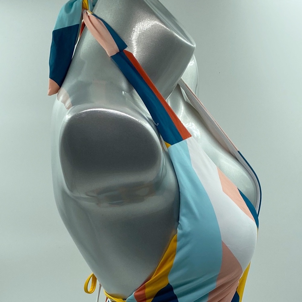 Bar III Swimsuit Pop Art Geometric Pink Blue NEW - Picture 5 of 7